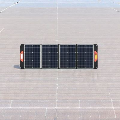 Kit PV Surya Lipat untuk Stasiun Listrik dan Perjalanan Camping 100W 12V Stand Disesuaikan