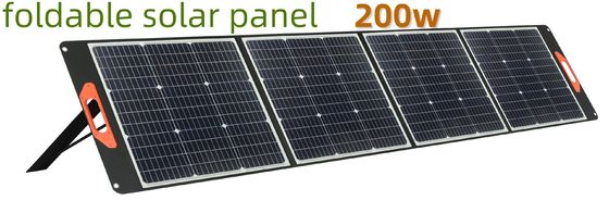 200W Custom Hitam Portable Waterproof Fleksibel Lipat Panel Surya untuk Camping