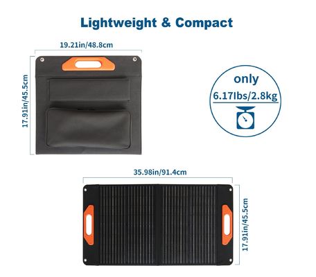 Panel Surya Mono kecil 60W 2.2kg Pengisi daya panel surya lipat
