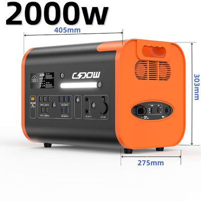 Generator portabel penyimpanan energi tipe All Socket 2000W untuk pengisian daya USB dan tenaga surya