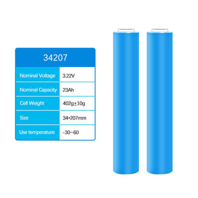 34207 3.2V Litium Iron Phosphate Baterai 23Ah Cylindrical Aluminium Shell