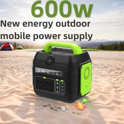 Stasiun Listrik Camping Portable 600W Solar Generator dengan Un AC Socket 258*212*249mm