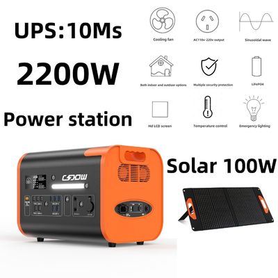 Oranyeu Hitam 2000W Solar Power Generator Dengan Baterai Penyimpanan