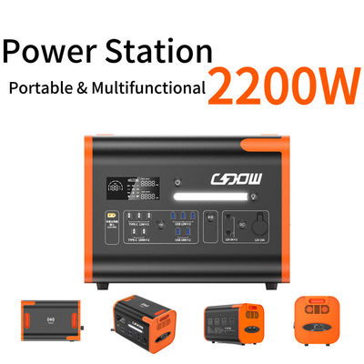 Stasiun listrik portabel rumah tangga 2200W Generator surya bertenaga tinggi
