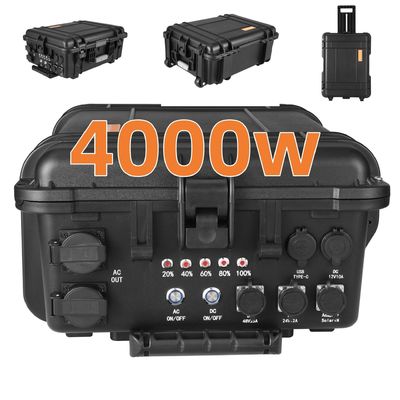 4000W Power Pull Rod Portable Solar Power Station dengan Baterai Lithium Kapasitas Besar