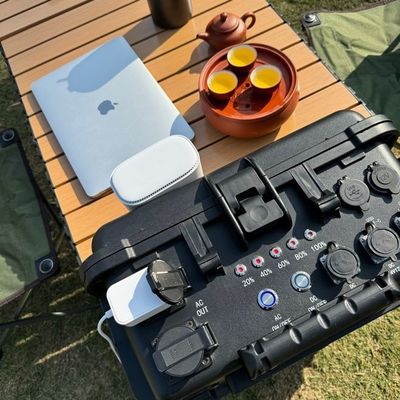Stasiun Listrik Hitam 6kw ABS Alloy Outdoor Portable Power Supply untuk Outdoor Adventures