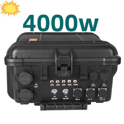 Stasiun listrik portabel 4000W dengan semua soket output AC dan baterai lithium LiFePO4
