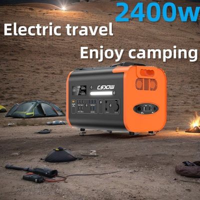 Kapasitas daya Pembangkit listrik portabel 600W 2000W 2200W Hitam dengan Perlindungan BMS Oranye