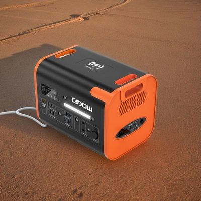 Kapasitas daya Pembangkit listrik portabel 600W 2000W 2200W Hitam dengan Perlindungan BMS Oranye