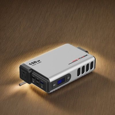 Stasiun listrik portabel 150W Daur ulang dan pengisian cepat Standby Penyimpanan energi surya