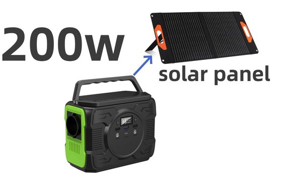 Stasiun Daya Seluler Luar dengan 200W AC Output Pengisian Panel Surya dan Lampu LED