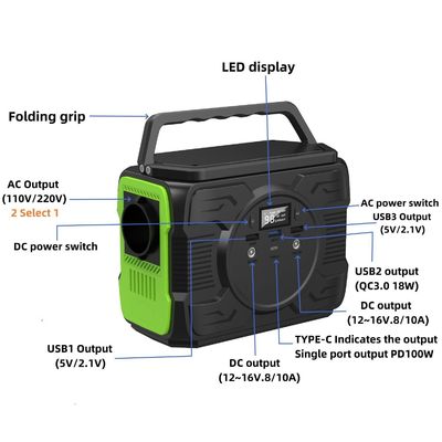 Stasiun listrik portabel 200W dengan baterai lithium ternary dan perlindungan overcharge