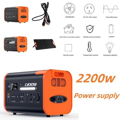 2200W Lithium Battery Rechargeable Solar Generator untuk darurat dan portabel stasiun
