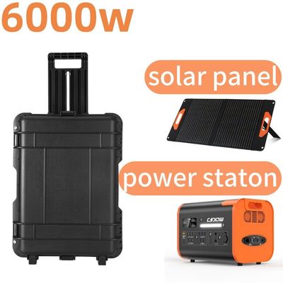 110V 220V High Power Storage 6000W Outdoor Mobile Power Station untuk keadaan darurat