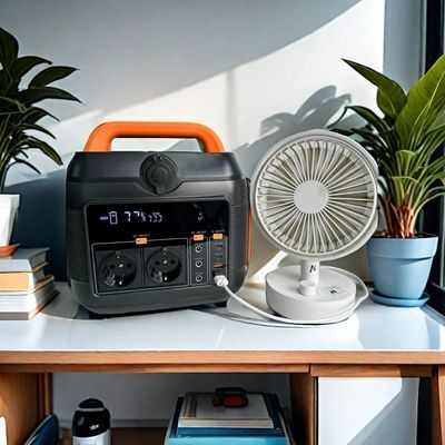 Generator Surya Darurat Rumah Tangga Oranye 600W dengan Soket AC Standar Nasional