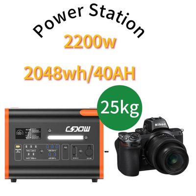 LiFePO4 2048wh Sumber Daya Luar ruangan Pembangkit Listrik Darurat Asisten Portable Surya