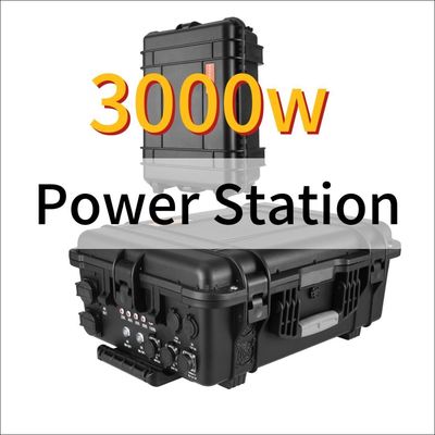 Semua Peralatan Hitam 3000W Darurat Portable Solar Drone Power Station Kapasitas Tinggi