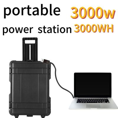 Stasiun listrik portabel darurat luar ruangan 2000W/3000W dengan fungsi perlindungan ganda