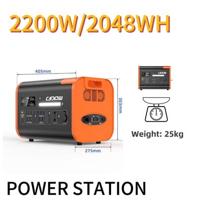 Stasiun listrik portabel bersertifikat CE 2200W untuk ruangan dan darurat 110V 220V AC Output