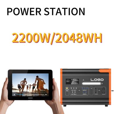 Kapasitas Besar 2400W Daya Surya Outdoor Power Station untuk Semua Perangkat Kompatibel