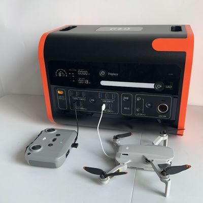 Pure Sine Wave Portable Power Station 2200W/2048wh untuk darurat di luar ruangan Hot Orange