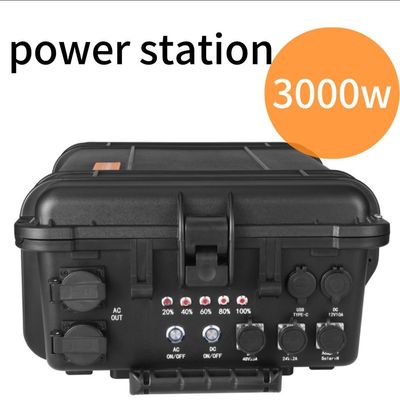 Black Multi-Funksional 3000W 3000wh Portable Solar Power Station untuk darurat di luar ruangan