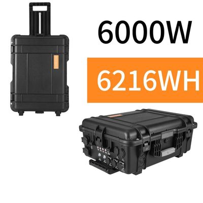 ODM/OEM ABS Alloy Shell Material 6000W/6216wh LiFePO4 Solar Generator untuk Rumah Luar Ruang
