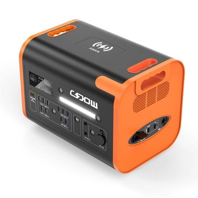 40ah Solar Generator Power Socket Plug 2200W Portable Camping Solar Power Station Oranye Hitam