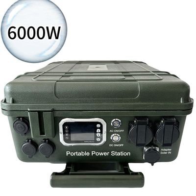 Multifunctional 6000W Peak 3000W Total Output Power Portable Power Station dengan display