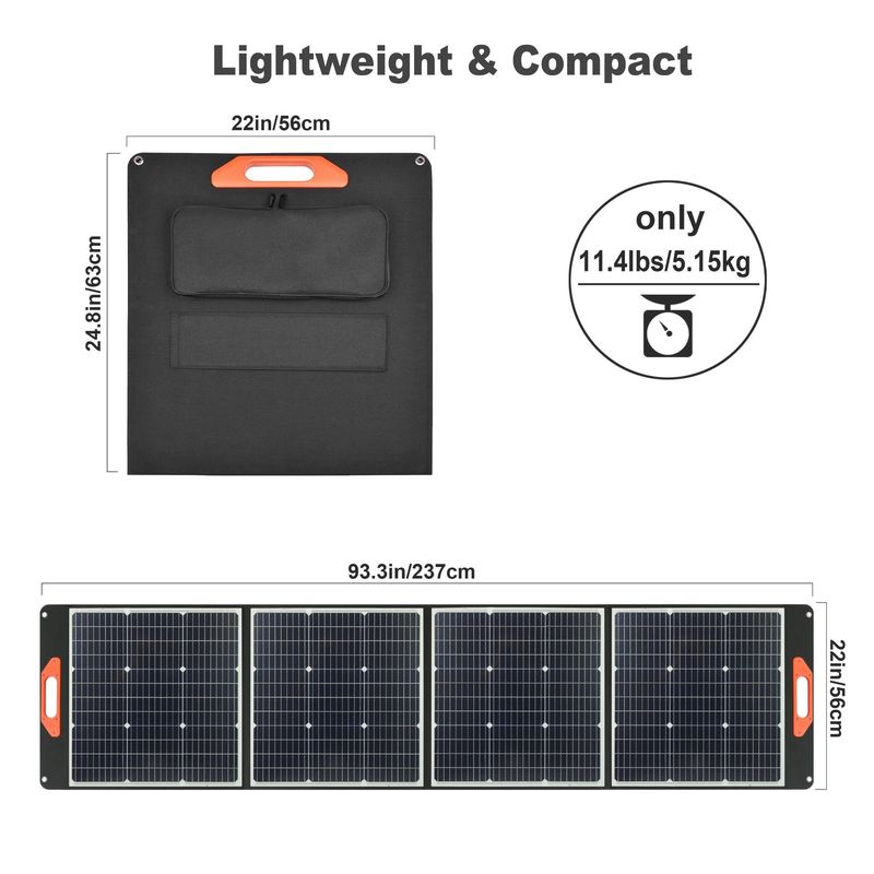 Sumber Daya 200W Solar Panel Charger Portable Solar Power System dengan Sertifikasi CE