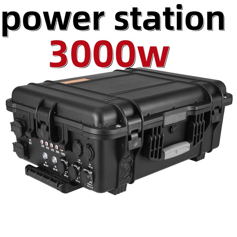 Personalifikasi 3000W Power Station Roda Trolley Power Supply untuk 220V Outdoor Camping