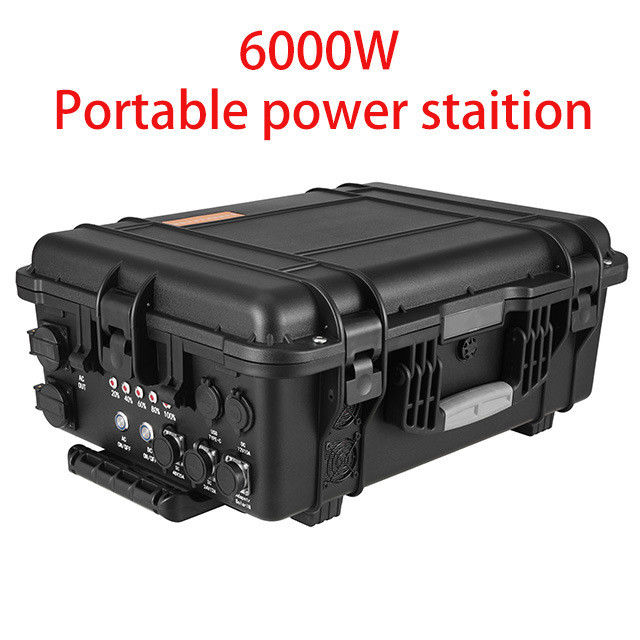 AC Pure Sine Wave Output Black Multi-Functional 6kw Power Station untuk Hidup Off-Grid