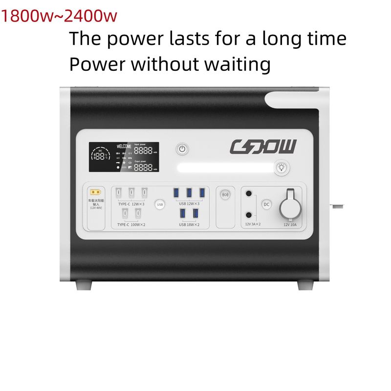 Outdoor Home Energy System 2200W Solar Mobile Power Station Generator dengan PV Charging