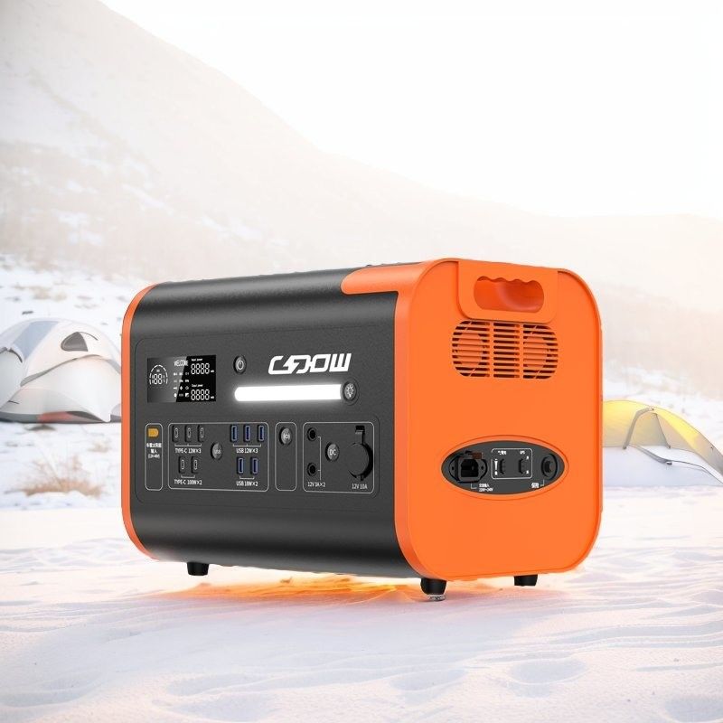 Inverter Gelombang Sinus Murni 2200W LiFePO4 Generator Surya Portable Hitam untuk Daya Cadangan