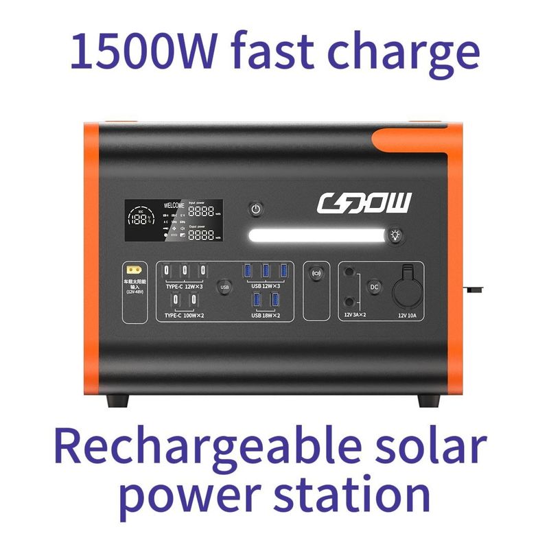 Stasiun Listrik Surya Portable 2200W LiFePO4 Baterai Generator untuk Keluarga dan Darurat
