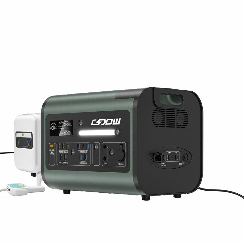 2048wh LiFePO4 Aman Baterai Penyimpanan Pengecas Surya Generator Daya Seluler Daya 1500W