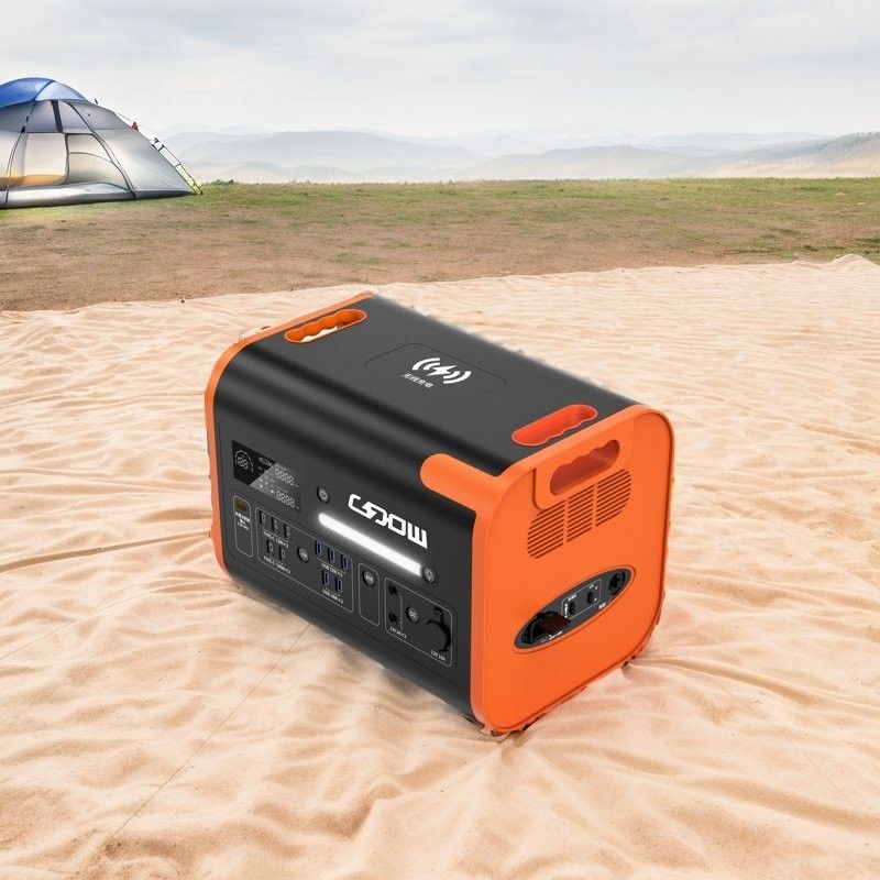 Hitam dengan Oranye 2200W/2048wh Energi Penyimpanan Pasokan Lithium LiFePO4 Baterai Portable Generator Solar Cell Mobile Power Station
