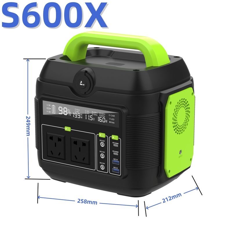 Bank Daya Portabel Pengisi Daya Tenaga Surya Berkemah Langsung Pembangkit Listrik Lithium USB DC Output AC 110V 220V 600W
