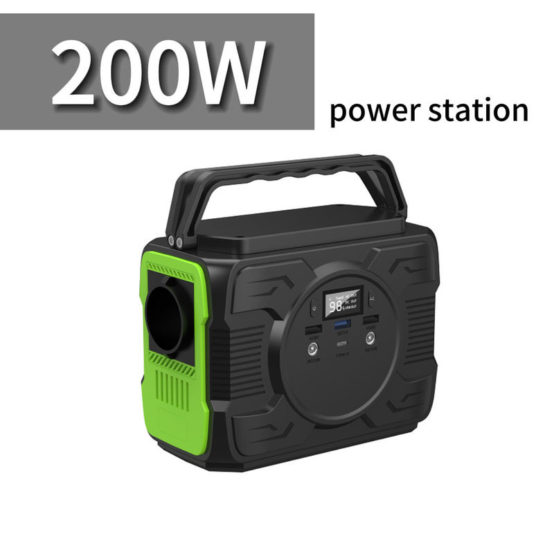 Stasiun listrik portabel 200W dengan baterai lithium ternary dan lampu LED 4W untuk berburu