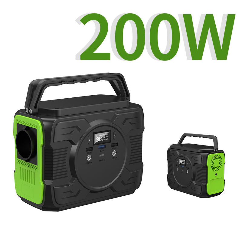 Generator daya portabel 200W dengan output QC3.0 9V/2A dan kapasitas nominal 173wh