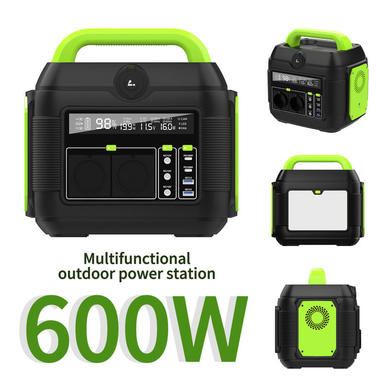 Portable Solar Generator Energy Storage 600W Power Station Power Bank untuk Rumah dan Perjalanan