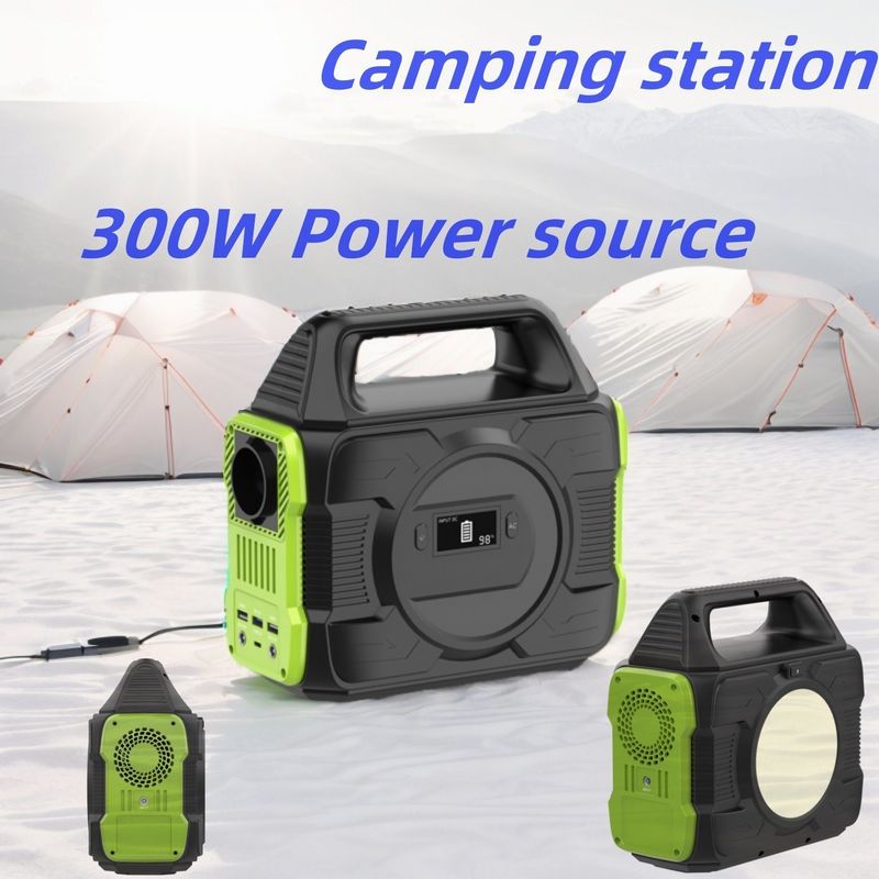 Paket Baterai Lithium Luar ruangan 300W Generator Surya Terisi ulang AC DC Tipe-C Baterai Daya Cadangan Darurat Pembangkit Listrik Surya Portable