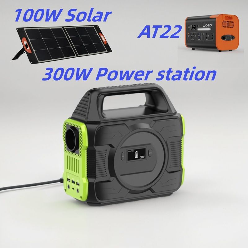 300W AC DC Dual USB Type C Charging Portable Mobile Power Station untuk Generator Surya