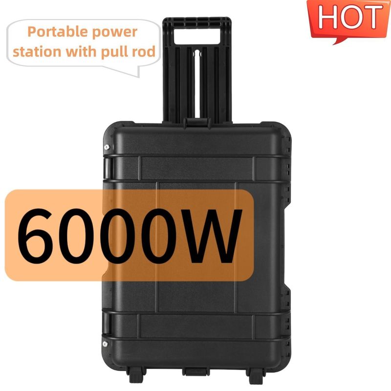 6000W Multifungsi Outdoor Portable Solar Generator dengan AC Output Current 15A Max