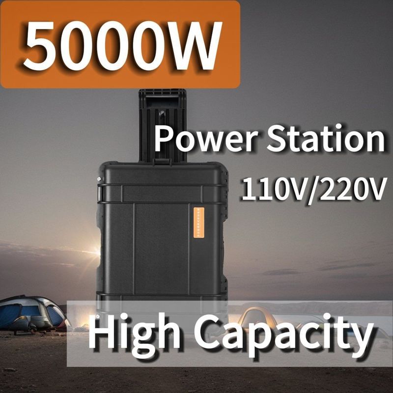 LiFePO4 5000W Power Bank Stasiun Portable dengan Waktu Pengisian 6-7 jam Generator Surya