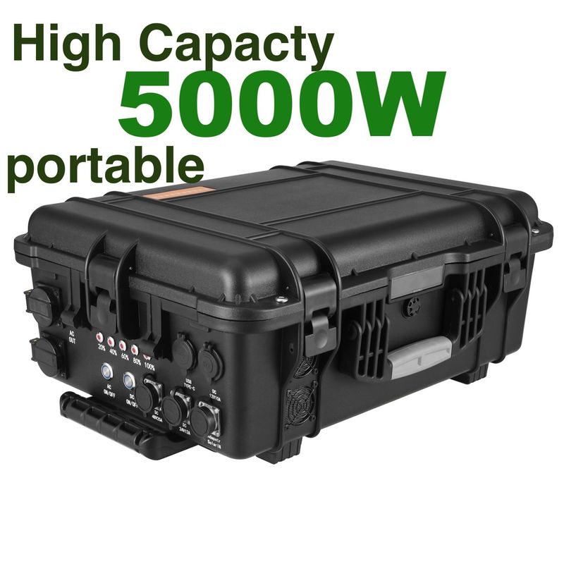 AC Pure Sine Wave 5000W LiFePO4 Solar Power Station untuk mobil darurat Disesuaikan