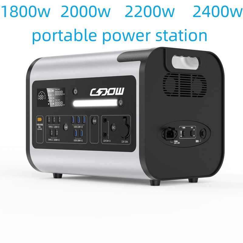 Pure Sine Wave LiFePO4 220V Rumah Tangga Outdoor Mobile Power Station 2200W Energi penyimpanan