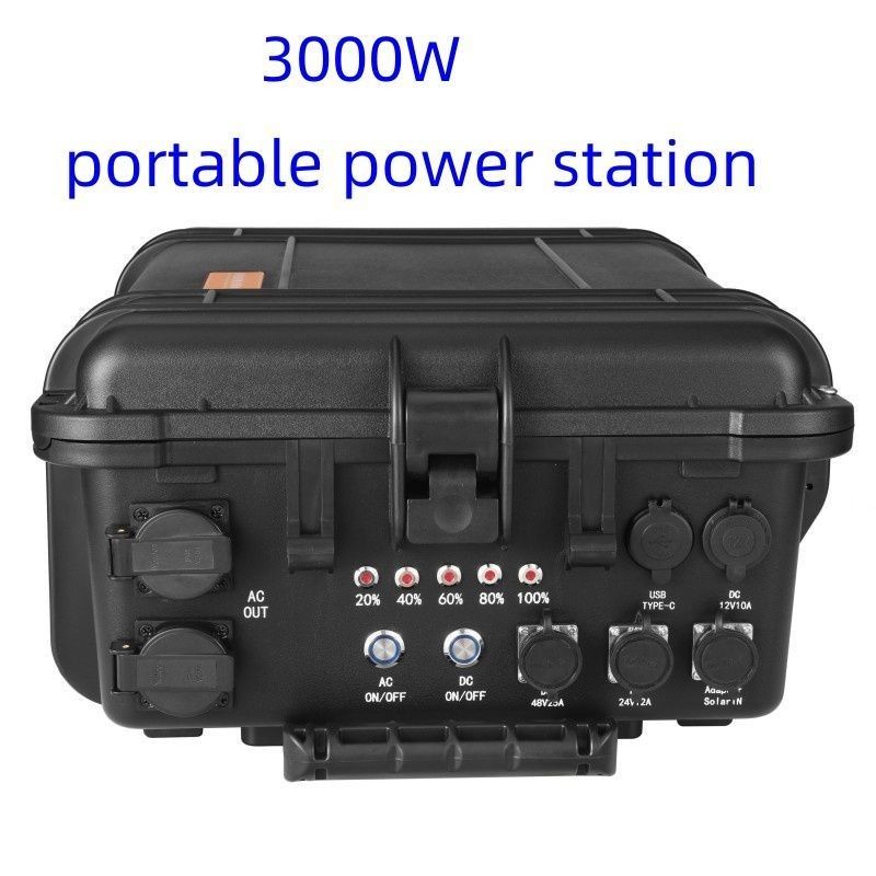 Inverter Gelombang Sinus Murni 3000W Stasiun Tenaga Surya Portabel Kapasitas Besar untuk Luar Ruang
