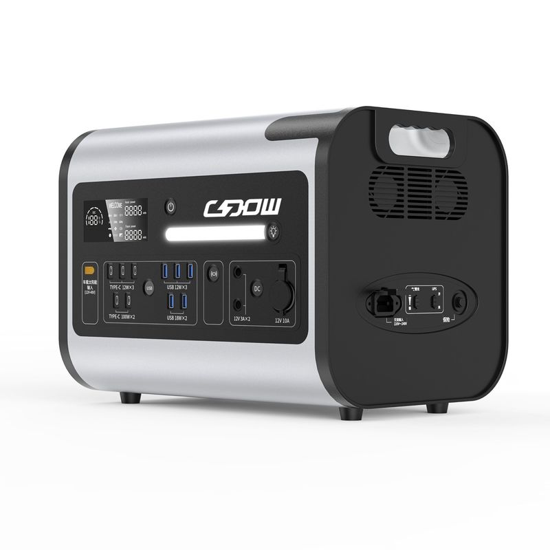 Stasiun Listrik Surya Portable 2200W dengan Baterai LiFePO4 dan Output Car Charger 12V/10A