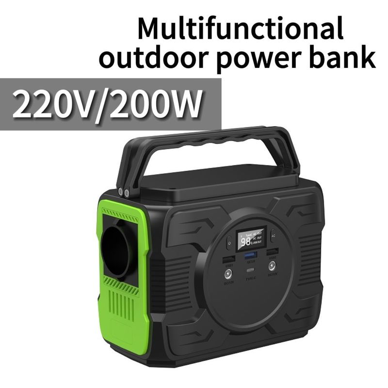 200W Portable Power Station Polymer Safe Battery Storage Power Bank dengan output QC3.0